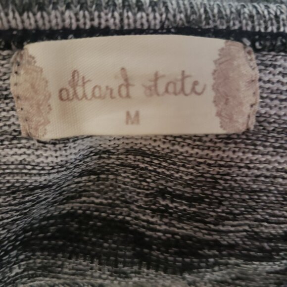 Altar'd State M Black White Stripe Swing Sweater Lightweight Cozy Academia Boho - Picture 5 of 6